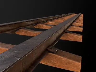 Old Railway Track2 Low-poly 3D model
