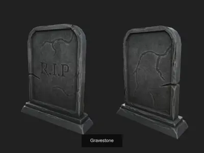 Gravestone collection 3D Model Pack