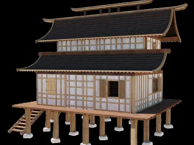 Feudal House 2 Free low-poly 3D model