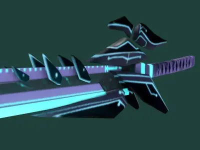 Futuristic SciFi Samurai Sword 1 Low-poly 3D model