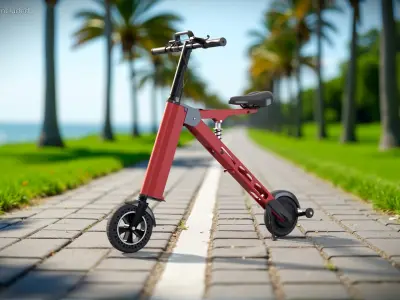  Foldable Mini E-Bike Red 