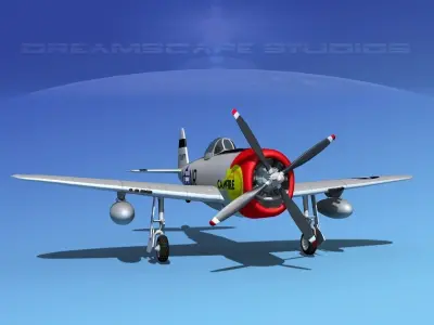Republic P-47D Thunderbolt Campfire 3D model