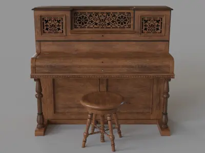 Antique Piano 3D model