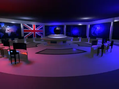 Command Center - Control Room- Military Base - United Kingdom Low-poly 3D model