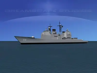 Ticonderoga Class Cruiser CG59 USS Princeton 3D model