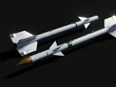 R-3S R-3R Atoll Missile Low-poly 3D model