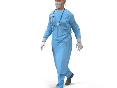  Male Surgeon Mediterranean Rigged for Cinema 4D 