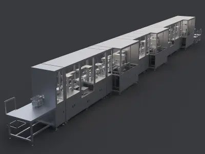 Mobile phone automatic processing production line 3D model