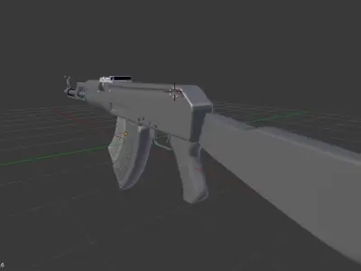 AK-47 ak - rifle Low-poly 3D model shop