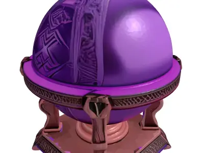 Glowing Purple Orb Claw Stand 3D model