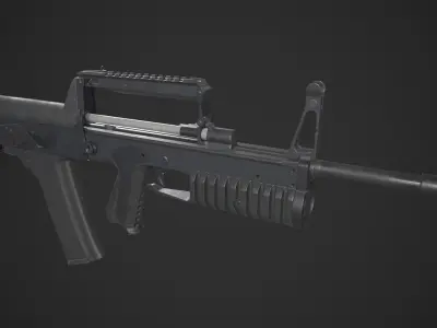 A-91 Bullpup Rifle Low-poly 3D model