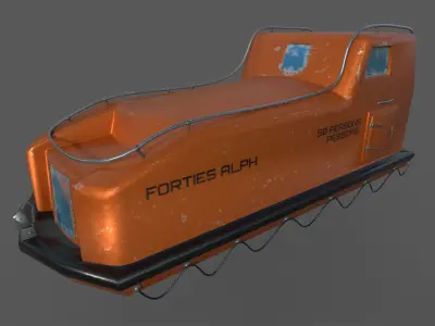 Davit Life Boat 3D model