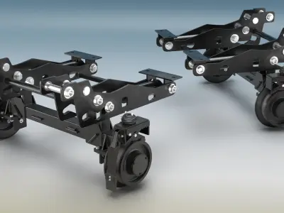  Hi-Rail Gear Rail Wheel Attachment System Set 