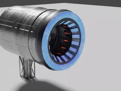 Engine space ship Low-poly 3D model