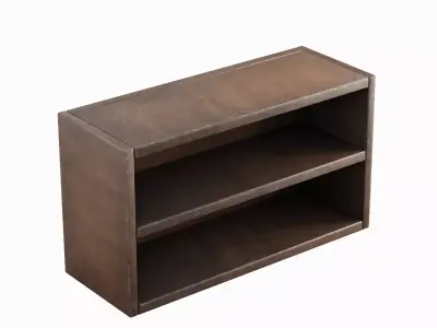 Simple Wooden Bookshelf 02 Low-poly 3D model