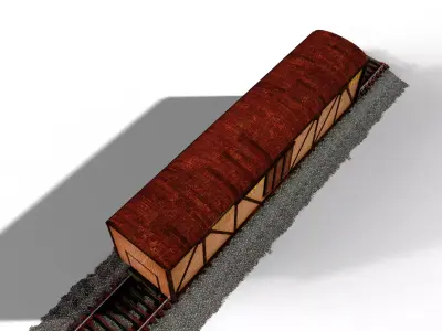 Western Pacific Wooden Railroad Car 3D Model Summary 3D model