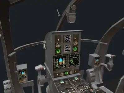 Helicopter AH-6 Low-poly 3D model