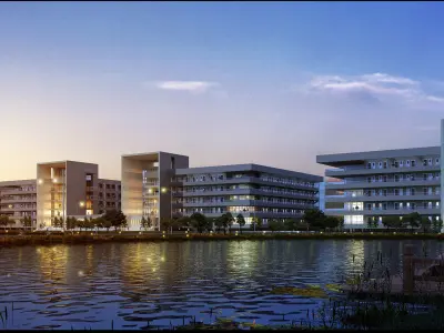 3Dmax fashion city commercial square building 249 3D model
