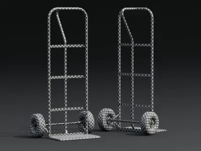Hand Truck Low-poly 3D model 4