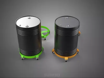 WHEEL SWIVEL CASTER DRUM BARREL BASE TRANSPORT DOLLY CART HOLDER 3D model