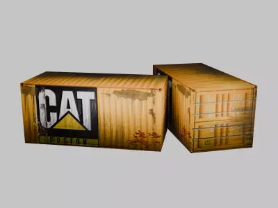 Industrial Cargo Container Low-poly 3D model