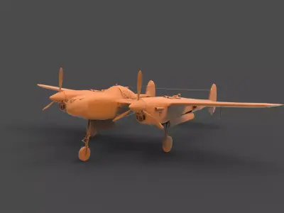 Lockheed P-38 3D print model