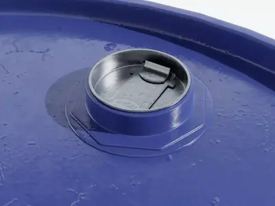 Steel Barrel - Blue - Clean 3D model