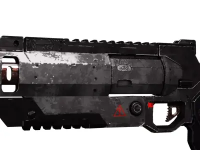 Gun Low-Poly doom grenade launcher Free low-poly 3D model