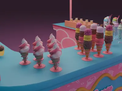 Ice Cream Cart 3D model buy