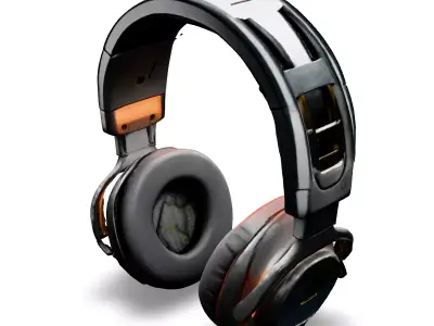 Futuristic Gaming Headphones 3D Model Low-poly 3D model
