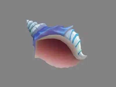 Cartoon  conch shell Low-poly 3D model
