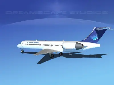 Boeing 717-200 Garuda Intl 3D model