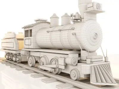 train wood 3D model