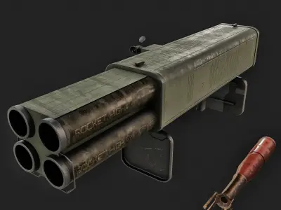 M202 FLASH  rocket launcher  Low-poly 3D model