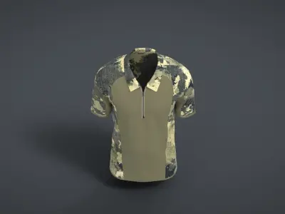 Military Outfit - T-shirt Low-poly 3D model 33