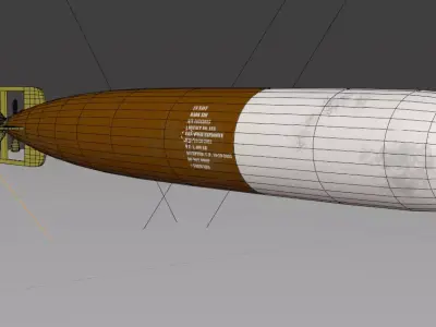 US Navy Mk 13 torpedo game model Low-poly 3D model