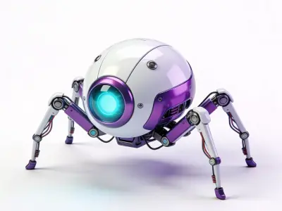 Futuristic Robotic Hacking Spider 3D  Low-poly 3D model