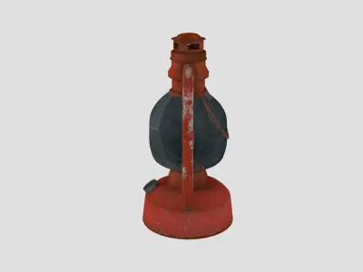 Vintage Gas Lamp Low-poly 3D model