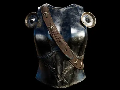  Female Knight Upper Chest Armor MidPoly 3D model