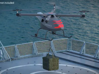 US Navy Military Cargo Drone with Suspended Load 3D model