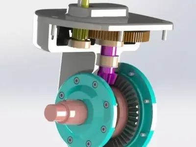 Inventor model motor with gears Free 3D model