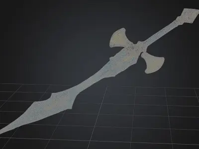 Blade of the Sun Realistic Anime Stylized Fantasy Sword Low-poly 3D model