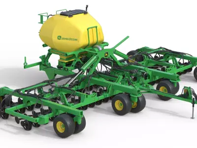JohnDeere N500C Air Seeder Low-poly 3D model