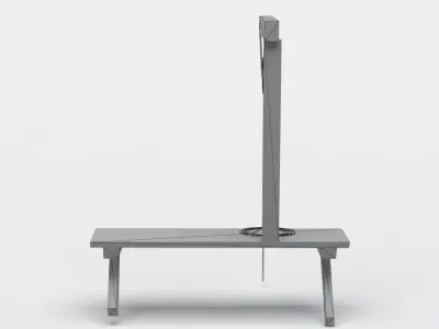 Hoist stool with wooden base Low-poly 3D model