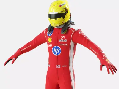 F1 Ferrari Racing Suits 2026 3D model