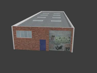 Commercial Warehouse Low-poly 3D model