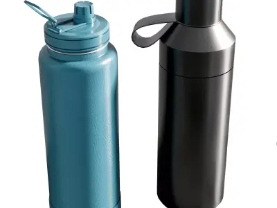 Water Bottle and Thermos flask A 3D model