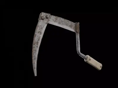 Rusty scrap sickle Low-poly 3D model
