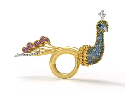 Peacock Ring 3D print model