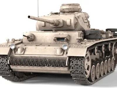 German Panzer III TANK Low-poly 3D model